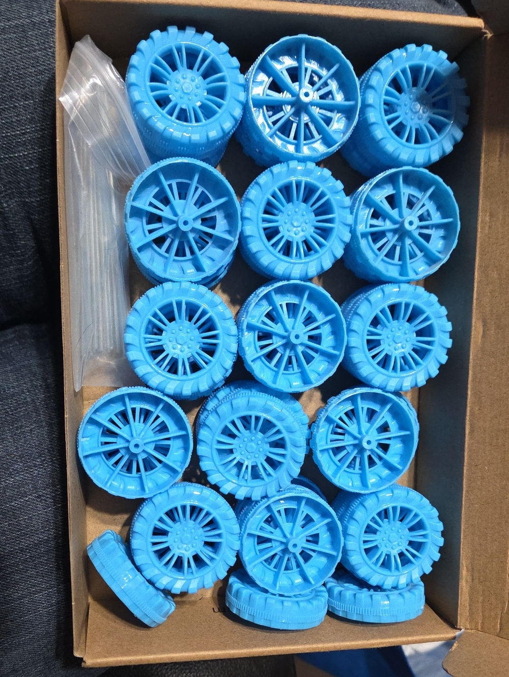 50 Blue Plastic Toy Wheels for Kids Vehicles/ Arts And Crafts